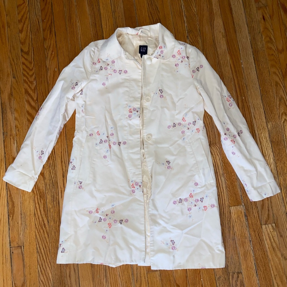 GAP Cream Floral Embroidered Jacket